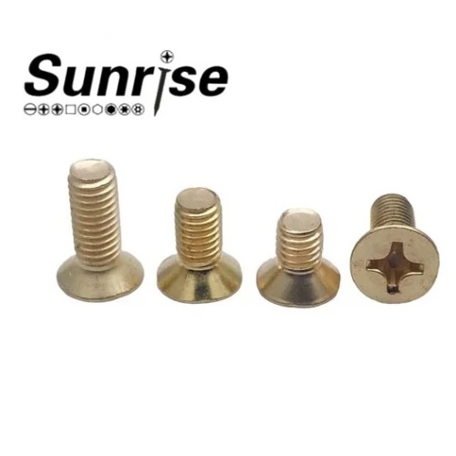 Messinkiset uppokantaiset Phillips-ruuvit