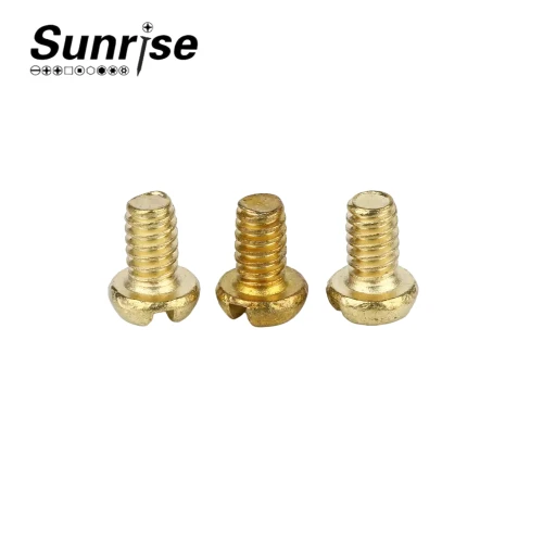 Wholesale gold zinc round head plated slotted machine screws 1