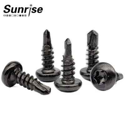 Black Roof Tek 6 Lobes Torx Drive Pan pyöreä pää itseporaava ruuvi